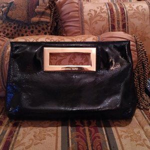 Michael Kors Black Patent Leather Clutch Handbag